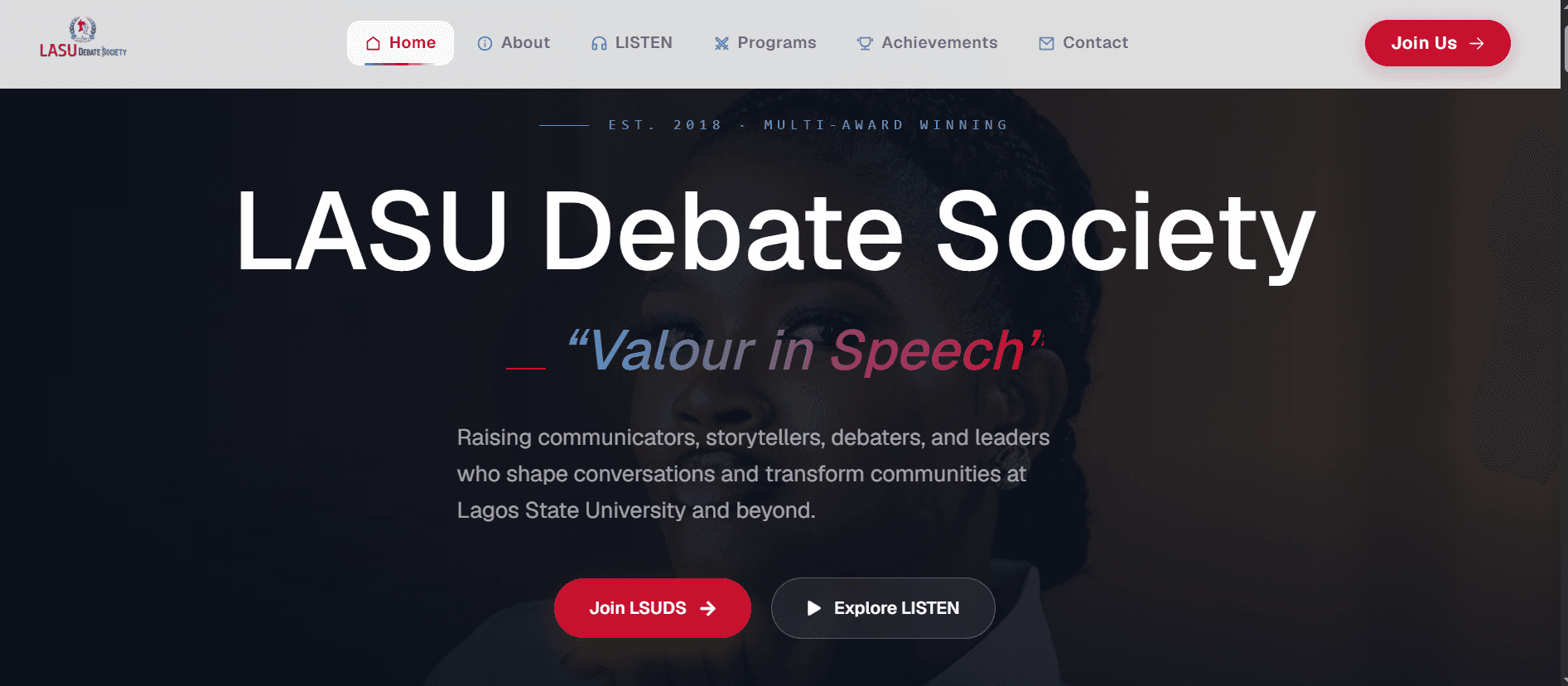 LASU Debate Society website preview